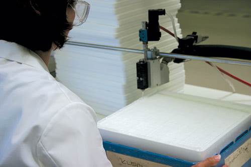 HyperHEPA® filter pack is sealed into filter frames.
